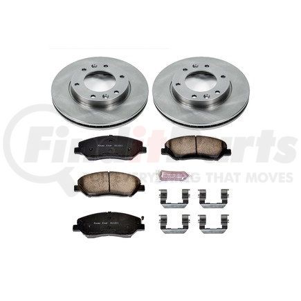 KOE4664 by POWERSTOP BRAKES - Disc Brake Pad and Rotor Kit - Low-Dust, Ceramic