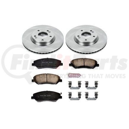 KOE4665 by POWERSTOP BRAKES - Disc Brake Pad and Rotor Kit - Low-Dust, Ceramic