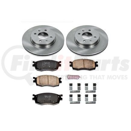 KOE4652 by POWERSTOP BRAKES - Disc Brake Pad and Rotor Kit - Low-Dust, Ceramic