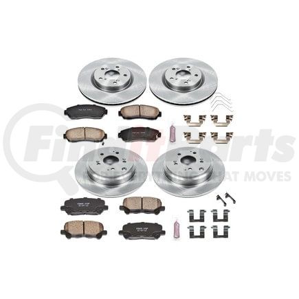 KOE5858 by POWERSTOP BRAKES - Disc Brake Pad and Rotor Kit - Low-Dust, Ceramic