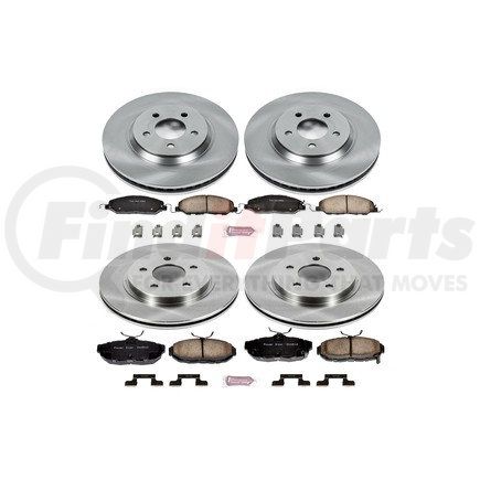 KOE5450 by POWERSTOP BRAKES - Disc Brake Pad and Rotor Kit - Low-Dust, Ceramic