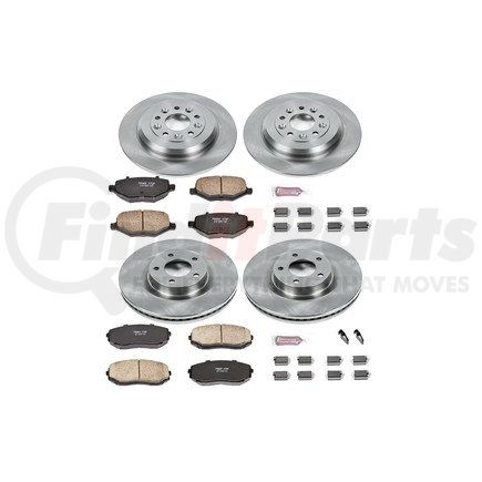 KOE5452 by POWERSTOP BRAKES - Disc Brake Pad and Rotor Kit - Low-Dust, Ceramic