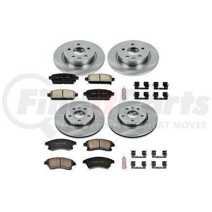 KOE5551 by POWERSTOP BRAKES - Disc Brake Pad and Rotor Kit - Low-Dust, Ceramic