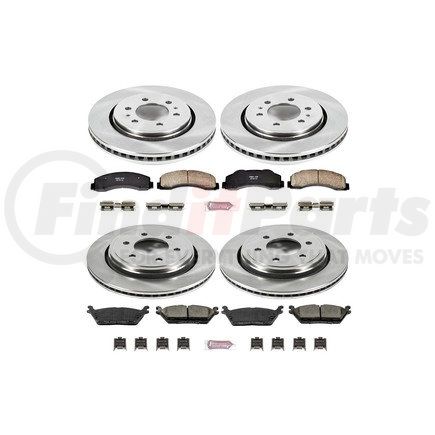 KOE6803 by POWERSTOP BRAKES - Disc Brake Pad and Rotor Kit - Low-Dust, Ceramic