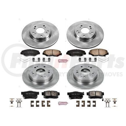 KOE6942 by POWERSTOP BRAKES - Disc Brake Pad and Rotor Kit - Low-Dust, Ceramic