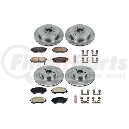 KOE6164 by POWERSTOP BRAKES - Disc Brake Pad and Rotor Kit - Low-Dust, Ceramic