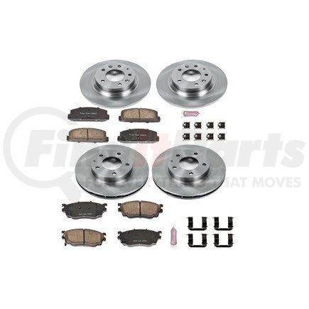 KOE6243 by POWERSTOP BRAKES - Disc Brake Pad and Rotor Kit - Low-Dust, Ceramic