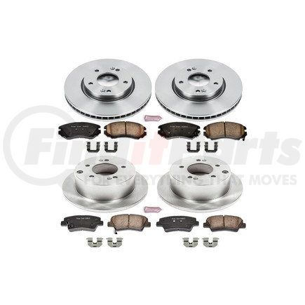 KOE6303 by POWERSTOP BRAKES - Disc Brake Pad and Rotor Kit - Low-Dust, Ceramic