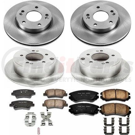 KOE6310 by POWERSTOP BRAKES - Disc Brake Pad and Rotor Kit - Low-Dust, Ceramic