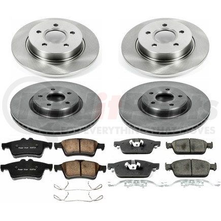 KOE6350 by POWERSTOP BRAKES - Disc Brake Pad and Rotor Kit - Low-Dust, Ceramic