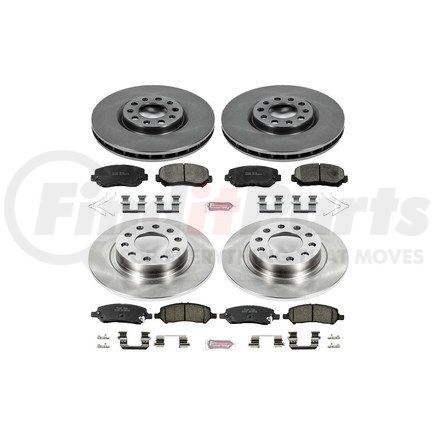 KOE6373 by POWERSTOP BRAKES - Disc Brake Pad and Rotor Kit - Low-Dust, Ceramic