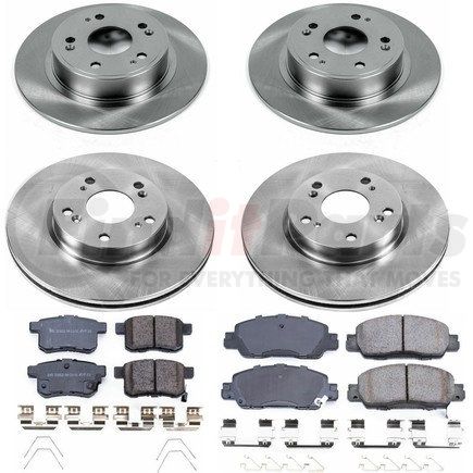 KOE7346 by POWERSTOP BRAKES - Disc Brake Pad and Rotor Kit - Low-Dust, Ceramic