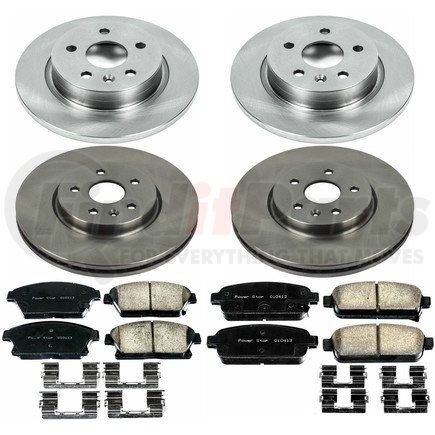 KOE6995 by POWERSTOP BRAKES - Disc Brake Pad and Rotor Kit - Low-Dust, Ceramic