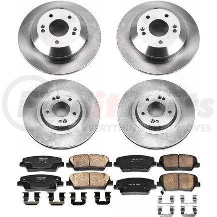 KOE7063 by POWERSTOP BRAKES - Disc Brake Pad and Rotor Kit - Low-Dust, Ceramic