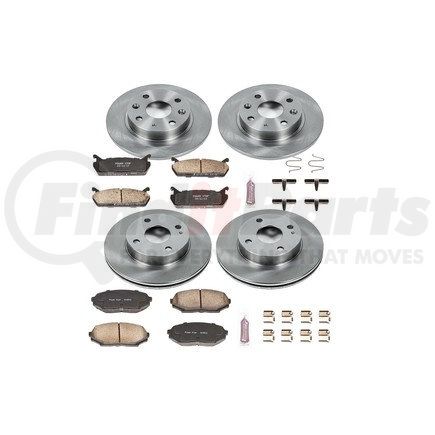 KOE718 by POWERSTOP BRAKES - Disc Brake Pad and Rotor Kit - Low-Dust, Ceramic