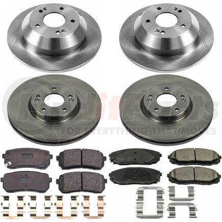 KOE7286 by POWERSTOP BRAKES - Disc Brake Pad and Rotor Kit - Low-Dust, Ceramic