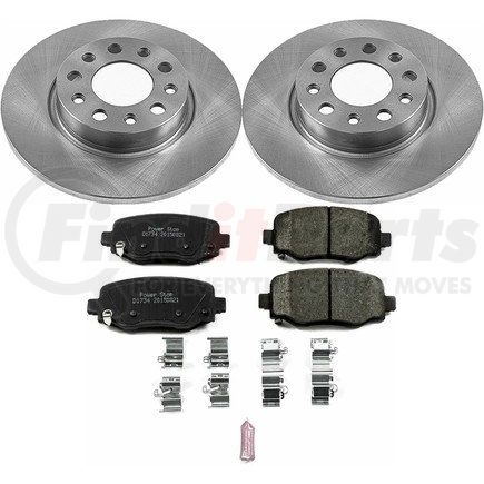 KOE7301 by POWERSTOP BRAKES - Disc Brake Pad and Rotor Kit - Low-Dust, Ceramic