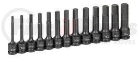 1343MH by GREY PNEUMATIC - 10-Piece 1/2 in. Drive Metric 4 in. Extended Length Hex Impact Drive Socket Set
