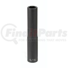 Grey Pneumatic 2012XD Socket 1/2" Drive x 3/8" Hex, 5" Extra-Deep Length, Impact Socket, Type I Shape