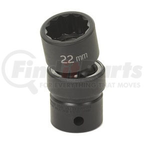 2118UM by GREY PNEUMATIC - 1/2" Drive x 18mm Standard Universal Socket- 12 Point