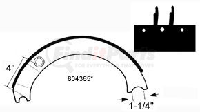 GG4223ER by HALDEX - Drum Brake Shoe and Lining Assembly - Front, Relined, 1 Brake Shoe, without Hardware, for use with Eaton Single Anchor Pin Tractor and Trailer (Low Mount) Old Style Applications