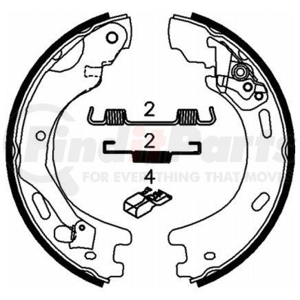 355051001 by HELLA - Parking Brake Shoe Set