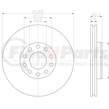 355109622 by HELLA - Disc Brake Rotor