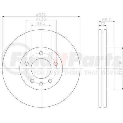 355109722 by HELLA - Disc Brake Rotor