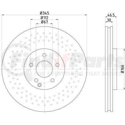 355110132 by HELLA - Disc Brake Rotor