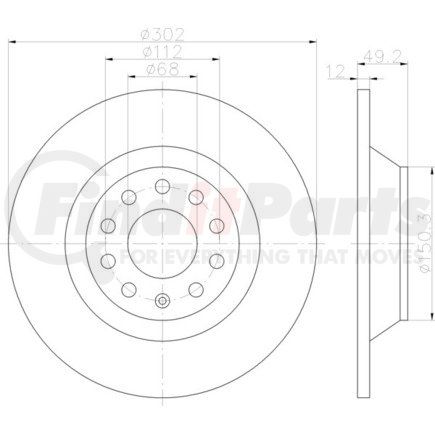 355111182 by HELLA - Disc Brake Rotor