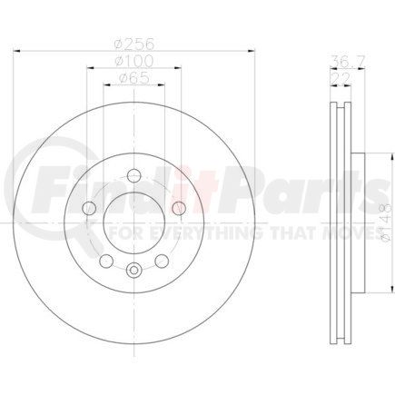 355106752 by HELLA - Disc Brake Rotor