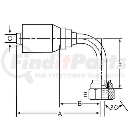 Dayco 101256 Hydraulic Coupling / Adapter PG08-10FJ90TL
