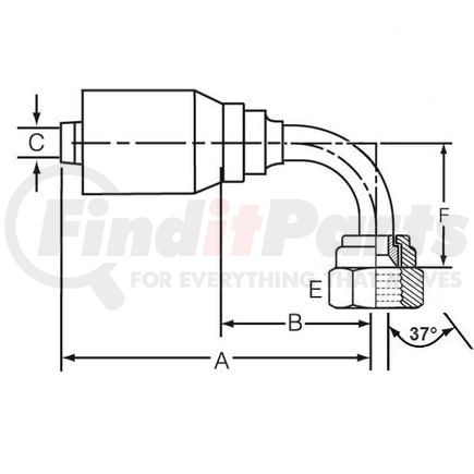 Dayco 151611 Hydraulic Coupling / Adapter XG08-12FJ90T