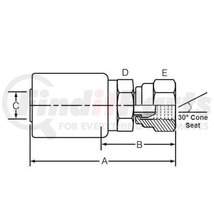 Dayco 153036 Hydraulic Coupling / Adapter XG08-08BPF