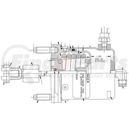 N34002 by HALDEX - Maxibrake® HR-Series Spring Brake - 04 (Service Chamber Size)
