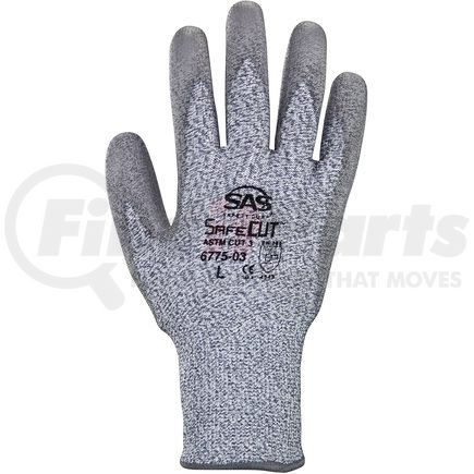 6775-03 by SAS SAFETY CORP - Safecut™ Hppe Knit Glove With Pu Palm, L