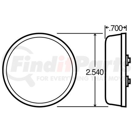 12002C by TRUCK-LITE - Marker Light - Model 12, With Gasket, Chrome