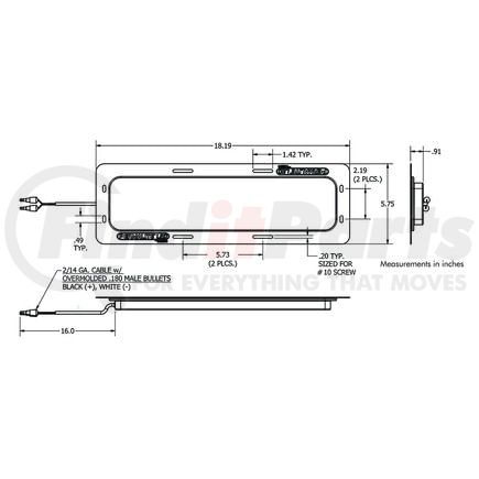 51-22214 by PHILLIPS INDUSTRIES - Cargo Light - 20 LEDs, 2200 Lumens, Aluminum Housing, Bulk Pack