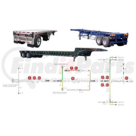 34-1010-336 by PHILLIPS INDUSTRIES - Trailer Wiring Harness - 48' Trailer, Main with Quick Change Socket
