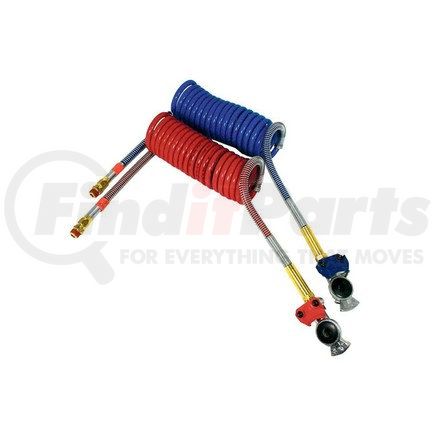 11-3409 by PHILLIPS INDUSTRIES - Air Brake Hose Assembly - 15 ft., Red and Blue, 40 in. Lead, with Gladhands