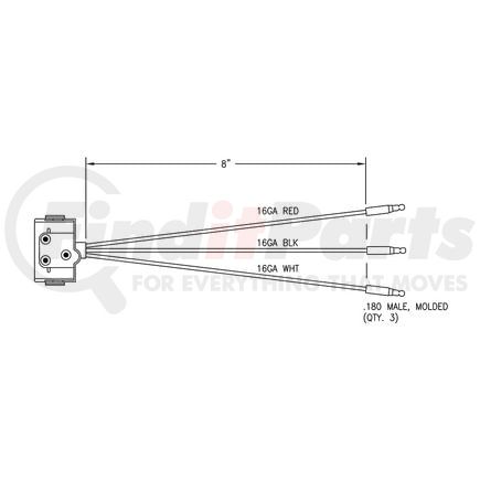 51-96510-25 by PHILLIPS INDUSTRIES - Brake / Tail / Turn Signal Light Connector - 90 Degree PL-3 Connector To Bullet Connector