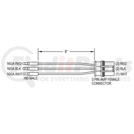 51-96610-25 by PHILLIPS INDUSTRIES - Brake / Tail / Turn Signal Light Connector - PL-3 Connector To Bullet Connectors