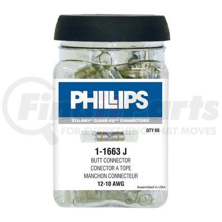 1-1661-100 by PHILLIPS INDUSTRIES - Butt Connector - , 22-18 Ga., Red Stripe, Quantity 100, Heat Required