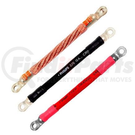 9-214 by PHILLIPS INDUSTRIES - Battery Jumper Cable - Red, Positive, 2/0 ga., Group 31, 15 in., 3/8 in. hole