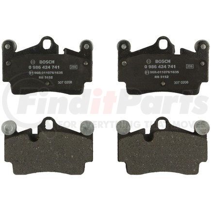 0986424741 by BOSCH - EUROLINE DISC BRAKE PAD SET