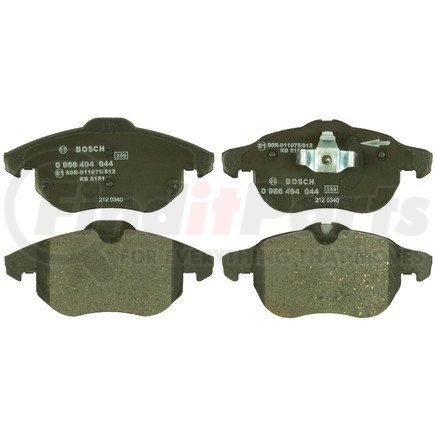 0986494044 by BOSCH - EUROLINE DISC BRAKE PAD SET