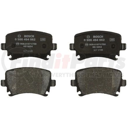 0986494062 by BOSCH - EUROLINE DISC BRAKE PAD SET