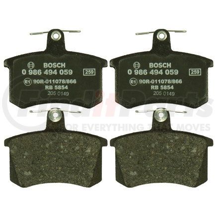 0986494059 by BOSCH - EUROLINE DISC BRAKE PAD SET