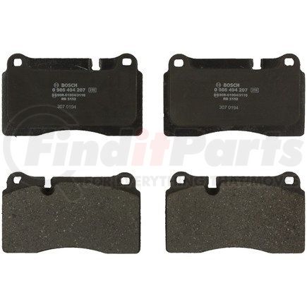 0986494207 by BOSCH - EUROLINE DISC BRAKE PAD SET