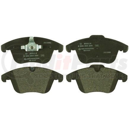 0986494209 by BOSCH - EUROLINE DISC BRAKE PAD SET